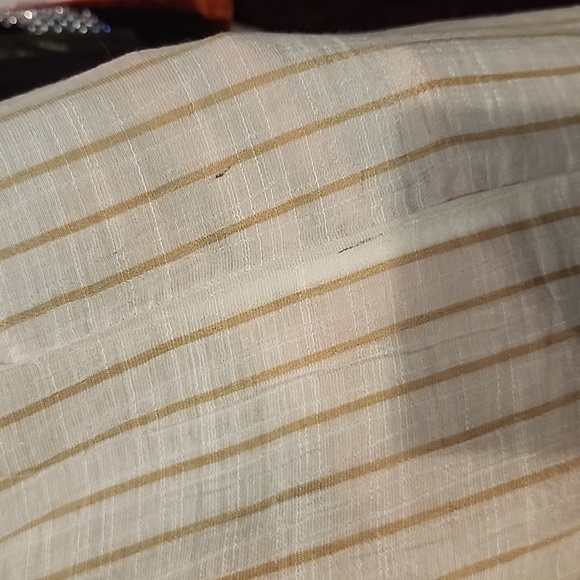 ❤️Fashion Nova Taupe & Cream Striped Tunic Blouse☆ - Picture 3 of 3